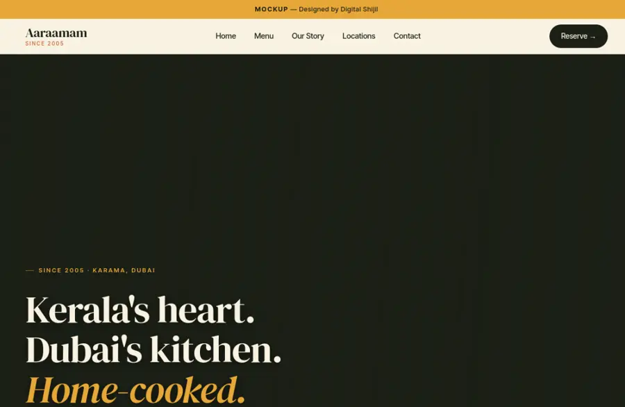 Aaraamam — live site built by Digital Shijil Studio