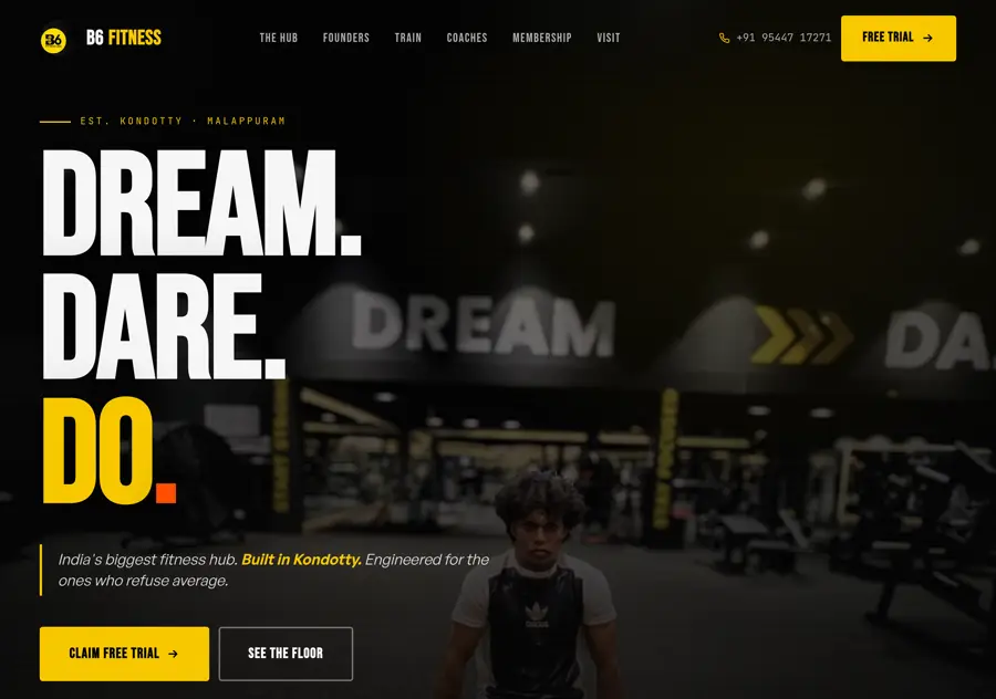 B6 Fitness 360 — live site built by Digital Shijil Studio
